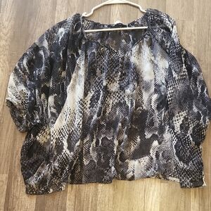 Express Black and Gray Snake Print Top